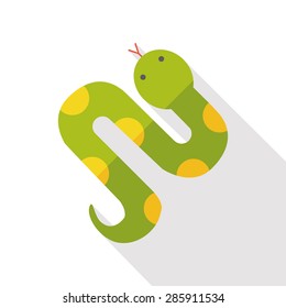 snake flat icon with long shadow svg