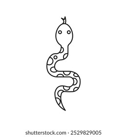 snake flat line symbol set.