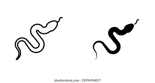 Snake flat simple vector icons illustration set.
