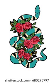 snake and flowers patch snake and flowers patch