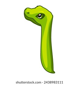 Snake font. Digit 1. Cartoon One number