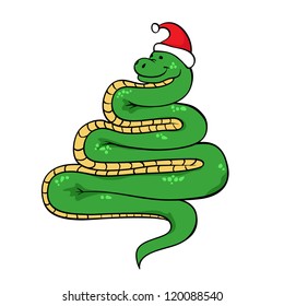 snake in the form of a New Year tree (vector)