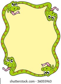 Snake frame 3 on white background - vector illustration.