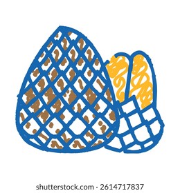 snake fruit doodle icon sketch vector. snake fruit sign. isolated symbol illustration