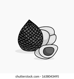 Snake fruit vector greyscale mode for all purpose