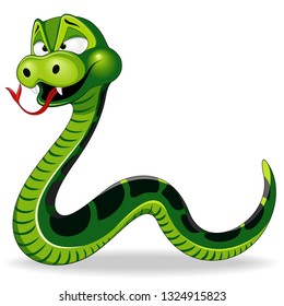 Snake Funny Cartoon Character Vector Illustration