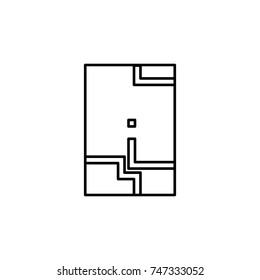 Snake game icon. Simple line games icon. Can be used as web element, playing design icon on white background