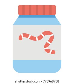 The snake in a glass jar flat vector icon design
