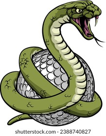 A snake golf ball sports team cartoon animal mascot svg
