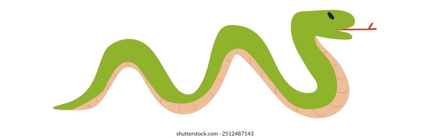 Snake. Graphic design. Flat illustration on white background. 
