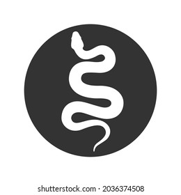 Snake graphic icon. Snake sign in the circle isolated on white background. Vector illustration