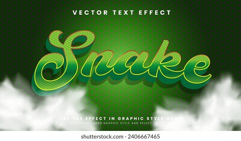 Snake green editable text effect viper and cobra font style with animal background