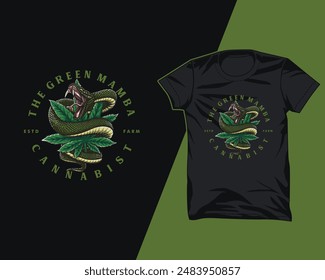 the snake green mamba t shirt design