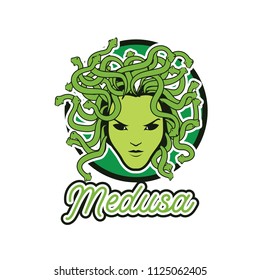 snake hair or medusa logo for your business, vector illustration