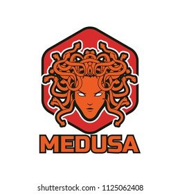 snake hair or medusa logo for your business, vector illustration