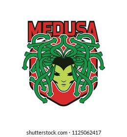 snake hair or medusa logo for your business, vector illustration