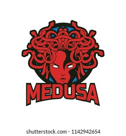 snake hair or medusa logo for your business, vector illustration