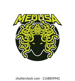 snake hair or medusa logo for your business, vector illustration