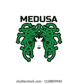 snake hair or medusa logo for your business, vector illustration