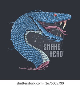 SNAKE HEAD ARTWORK VECTOR WITH EDITABLE LAYERS