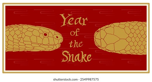 design de vetor de banner de cabeça de cobra, para o dia lunar do ano da cobra