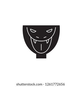Snake head black vector concept icon. Snake head flat illustration, sign