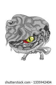 
Snake head cartoon character Vector illustration
