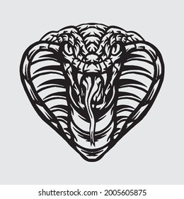 Snake head drawing. Creative design.