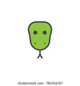 Snake head filled outline icon, line vector sign, linear colorful pictogram isolated on white. Symbol, logo illustration. Pixel perfect vector graphics