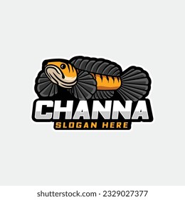 Snake head fish illustration logo suitable for a community logo