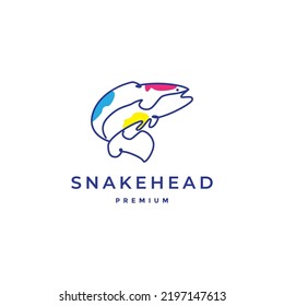 diseño del logotipo de pez cabeza de serpiente