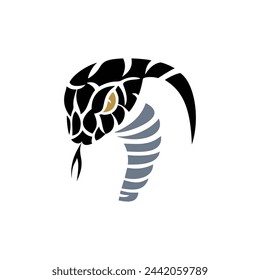snake head with gold eye logo concept designs. svg