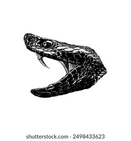 Snake Head hand drawing vector isolated on white background.