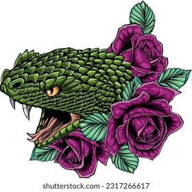 snake head hand drawn vector illustration design