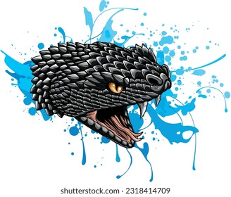 snake head hand drawn vector illustration design