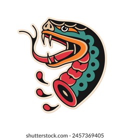 snake head illustration. Perfect for printing, clothing and other needs.