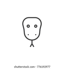 Snake head line icon, outline vector sign, linear style pictogram isolated on white. Symbol, logo illustration. Editable stroke