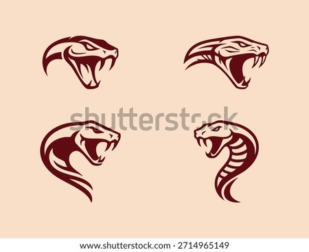 snake head logo or icon illustration design template