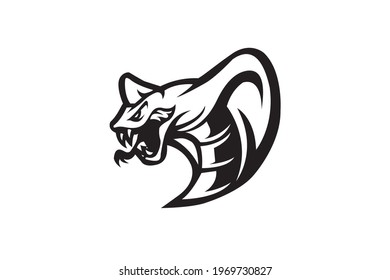 Logo-Maskottemblem der Schlange Logo-Konzept des Sports, Vektorgrafik.