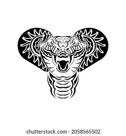 Emblema de mascota con logotipo de cabeza de serpiente. Vector de concepto de logotipo deportivo.