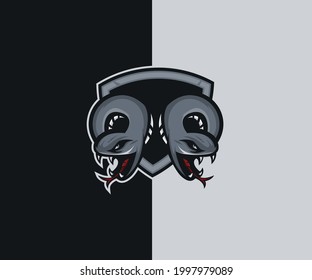 vector de la mascota de la cabeza de serpiente 
