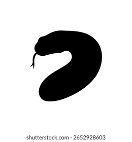 Silhueta de cabeça de cobra ícone vetor ilustração plana sobre fundo branco.