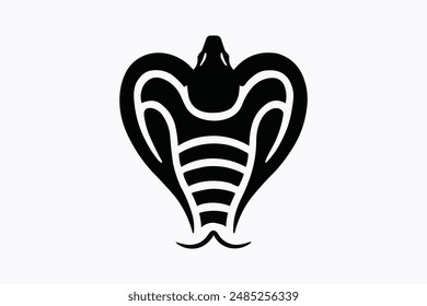 Snake head silhouette vector illustration with white background