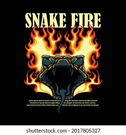 snake head with smoldering fire on black background