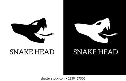 snake head sticking out tongue logo template