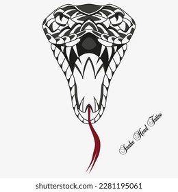 Pintura de ilustración con el logotipo de tatuaje de cabeza de serpiente