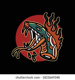 snake head tattoo vector design