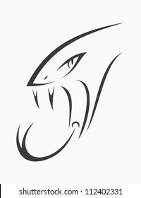 Snake head tattoo - vector illustration