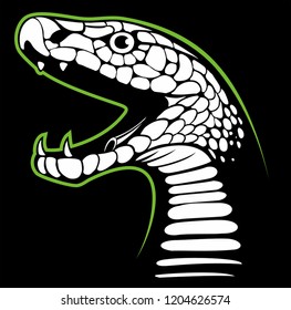 Snake head vector image, black mamba head vector logo design element.