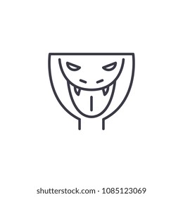 snake head vector line icon, sign, illustration on background, editable strokes